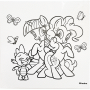 MY LITTLE PONY กรอบภาพระบายสีผ้าแคนวาสพร้อมชุดสี (ลายทไวไลท์สปาร์กเคิล & พิงกี้พาย)